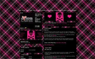 pink hearts and skulls myspace layout